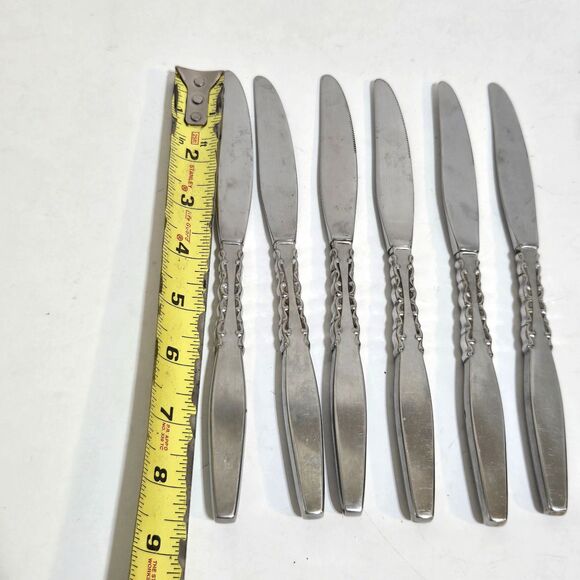 International Lyon Stainless Steel ALHAMBRA Set of 6 dinner knives MCM Comb Ship - Picture 3 of 3